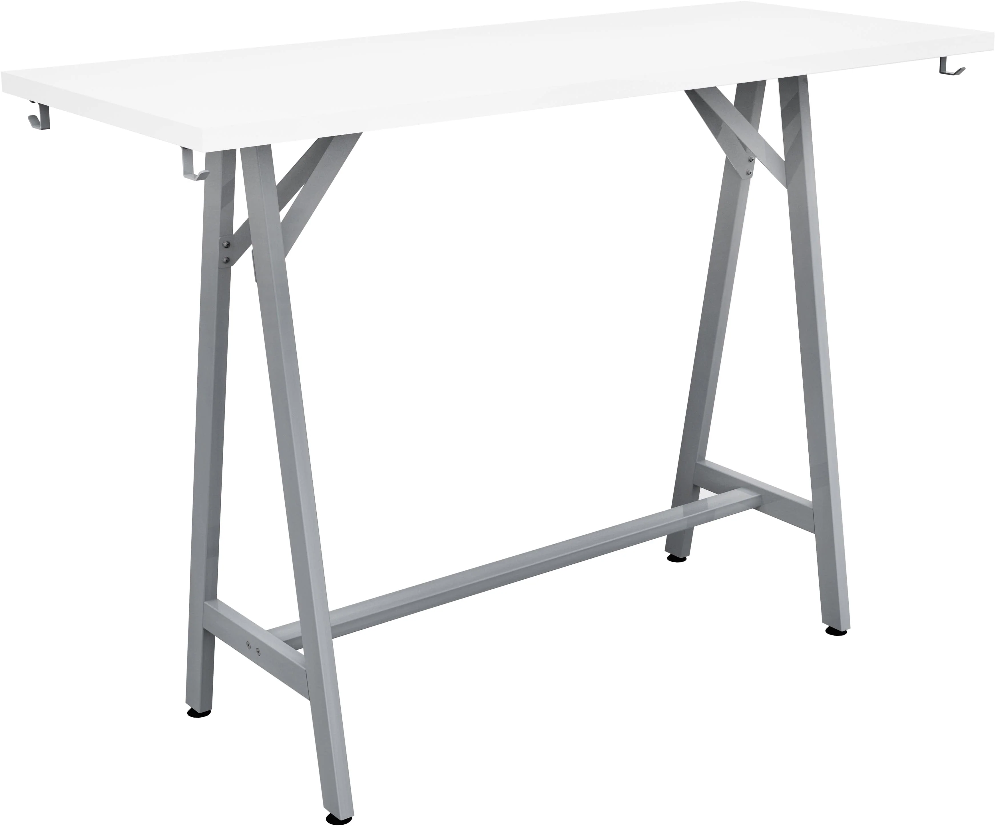 Safco Spark Teaming Table, 60" x 24" Rectangular Worksurface, 42"H Silver Base [SPK6024K] - Image 6