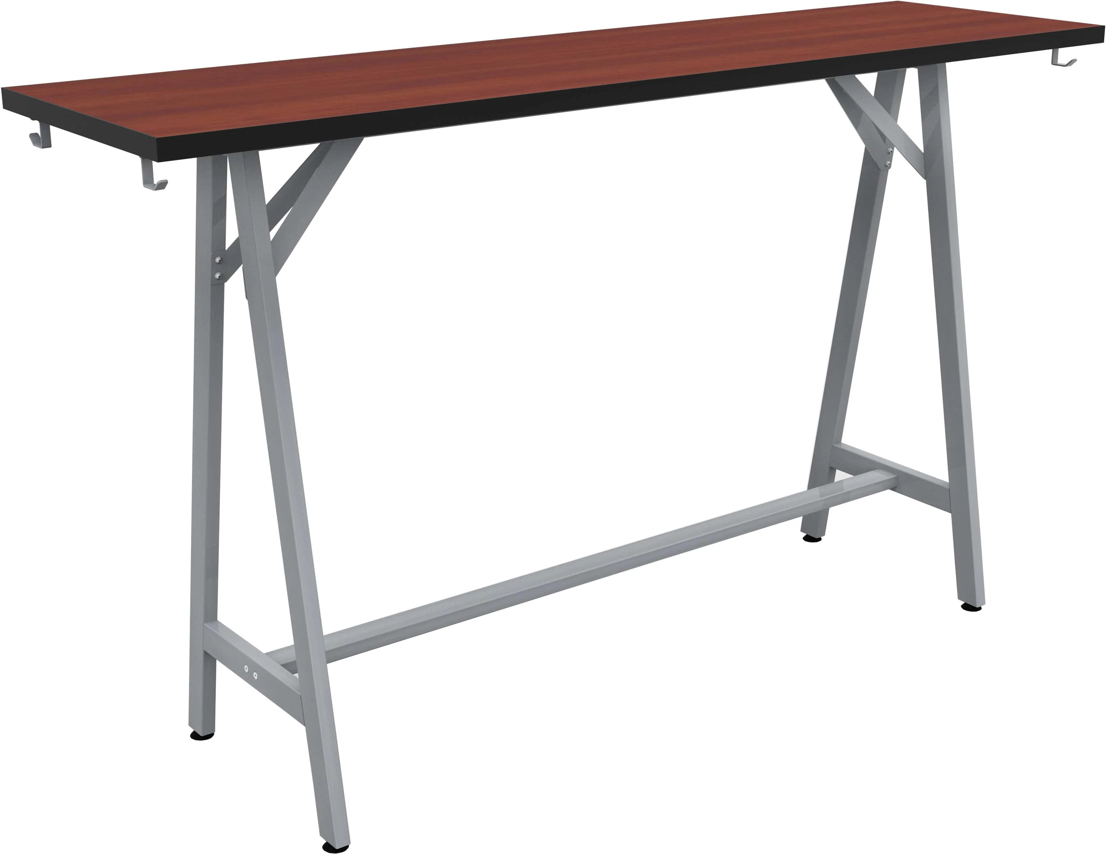 Safco Spark Teaming Table, 72" x 20" Rectangular Worksurface, 42"H Silver Base [SPK7220K] - Image 2