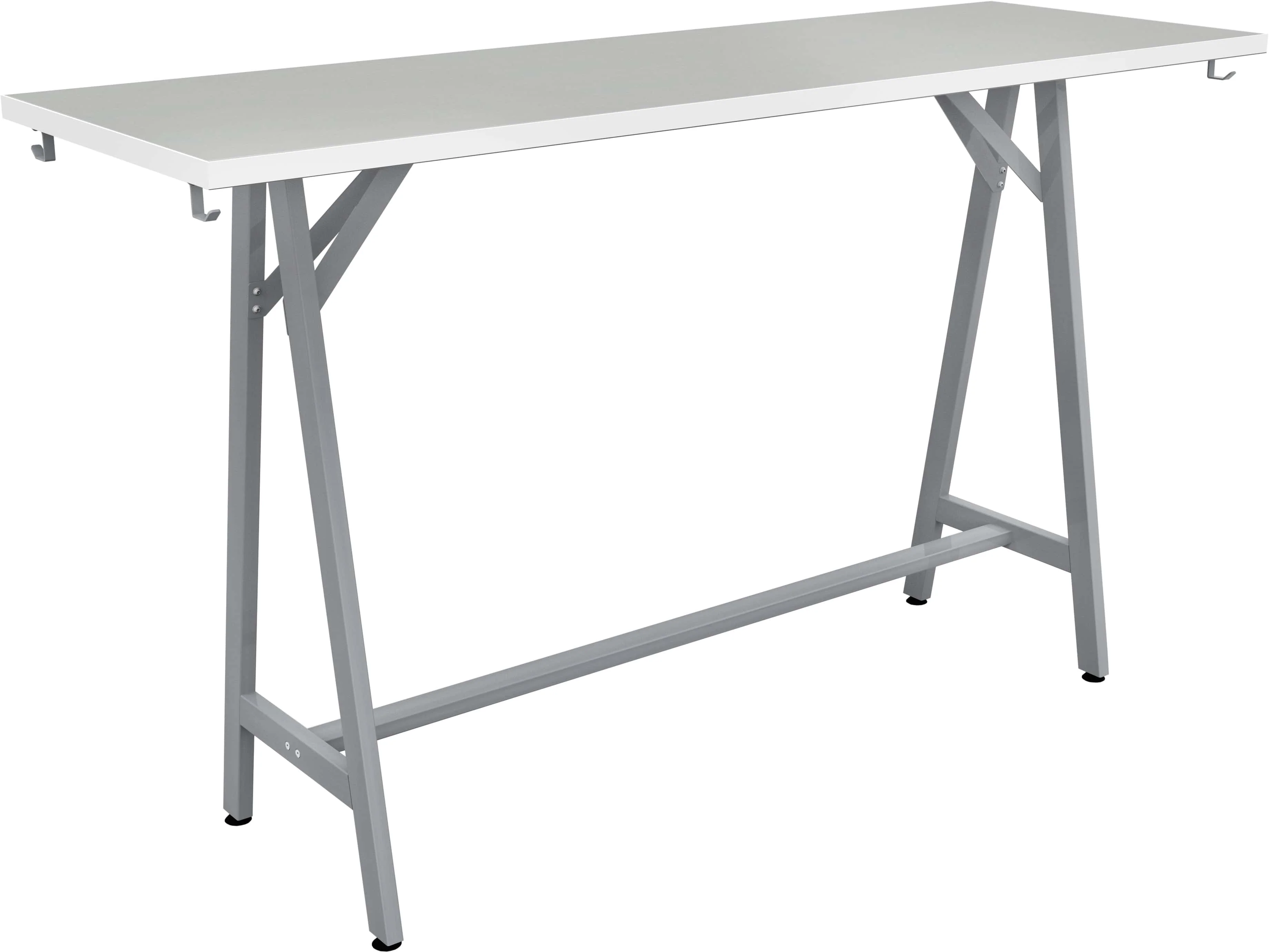 Safco Spark Teaming Table, 72" x 24" Rectangular Worksurface, 42"H Silver Base [SPK7224K] - Image 10