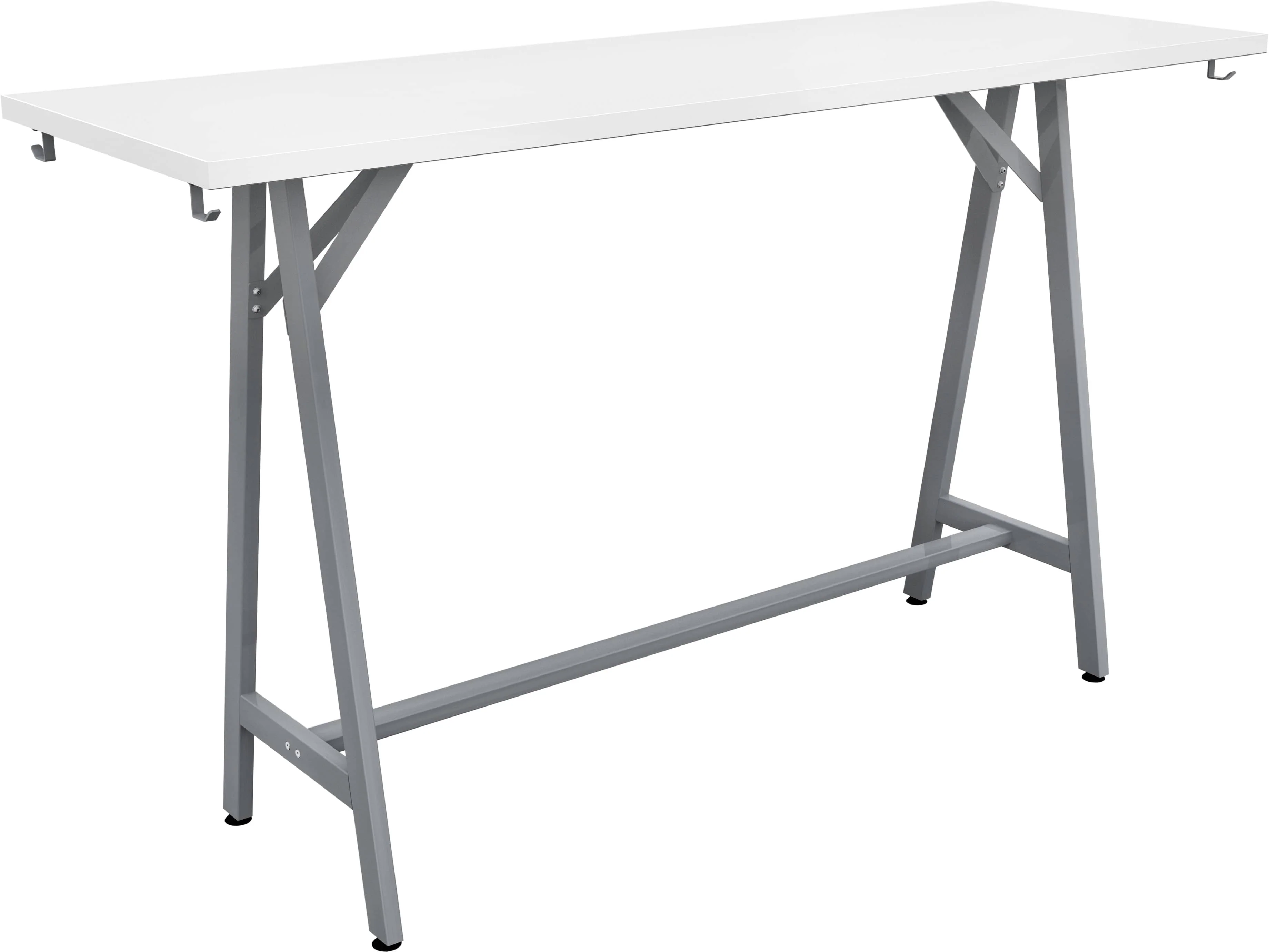 Safco Spark Teaming Table, 72" x 24" Rectangular Worksurface, 42"H Silver Base [SPK7224K] - Image 6