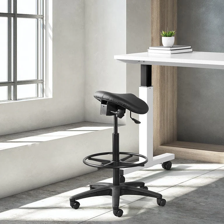 Work Smart Adjustable Saddle Seat Backless Drafting Stool [ST205] - Image 3