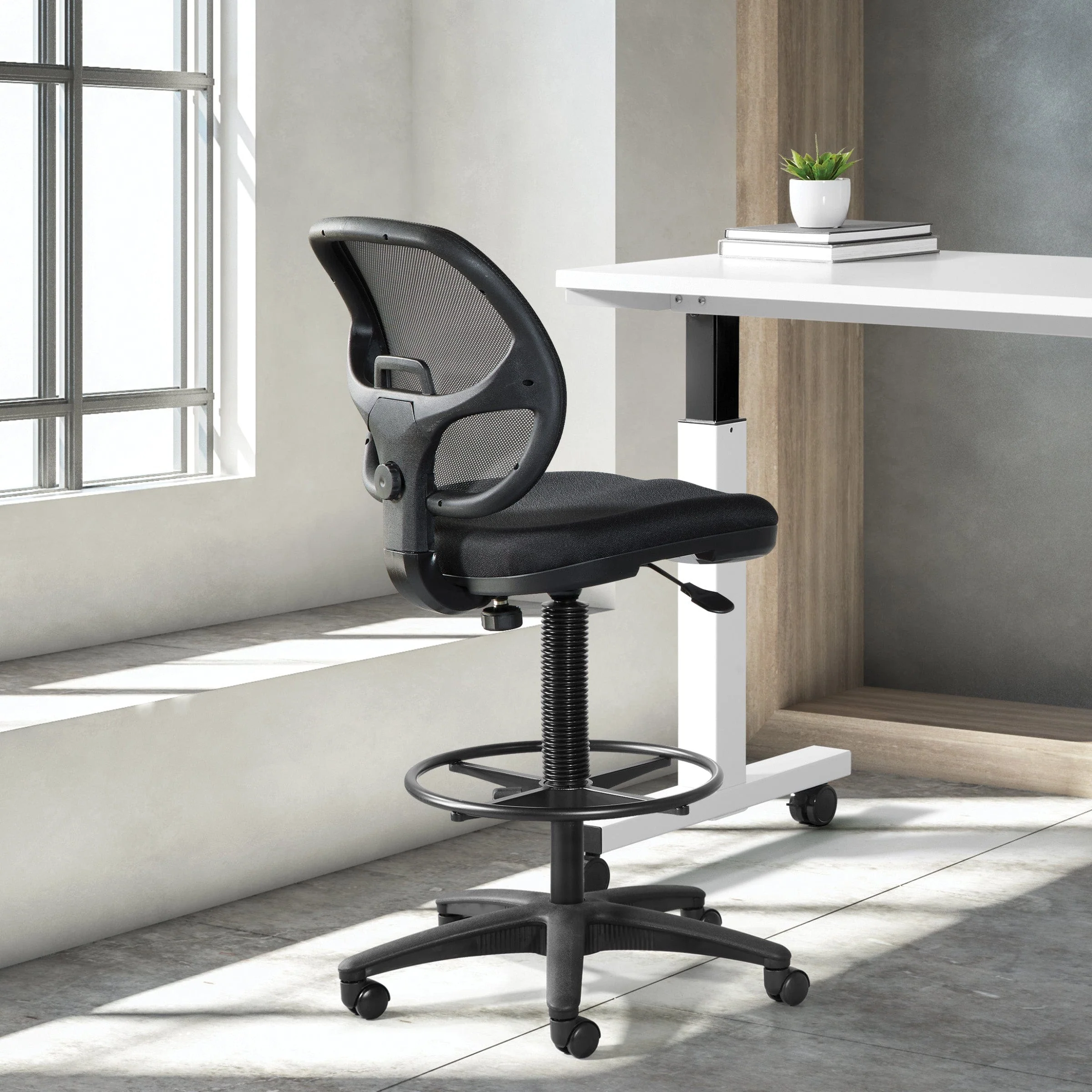 Office Star Work Smart Screen Back Mesh Drafting Chair [DC2990] - Image 4