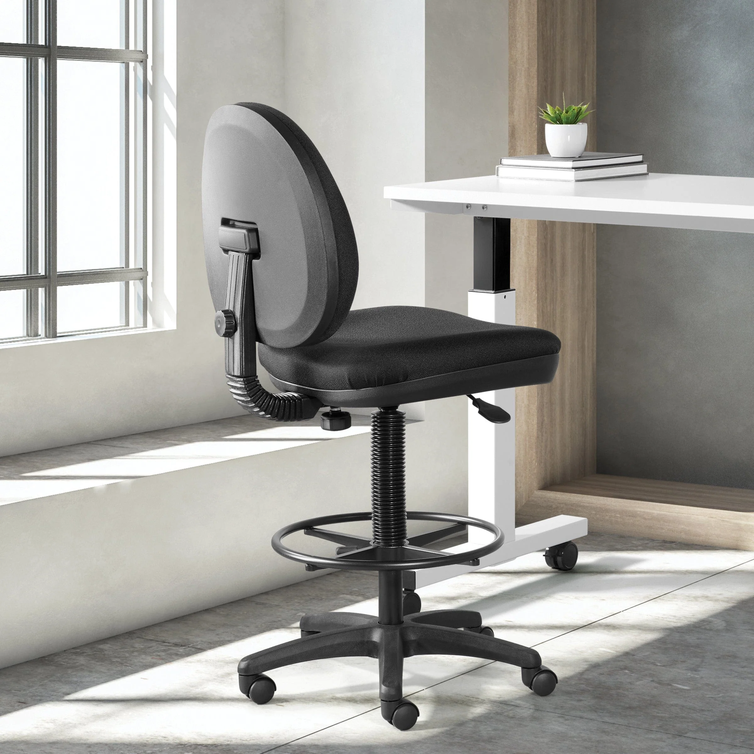 Work Smart Sculptured Seat and Back Drafting Chair [DC550] - Image 5