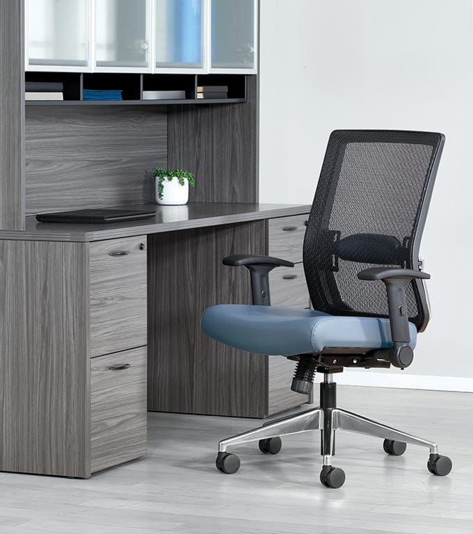 Space Seating® Black Mesh Managers Chair with Flip Arms [867A-1P91F2] - Image 7
