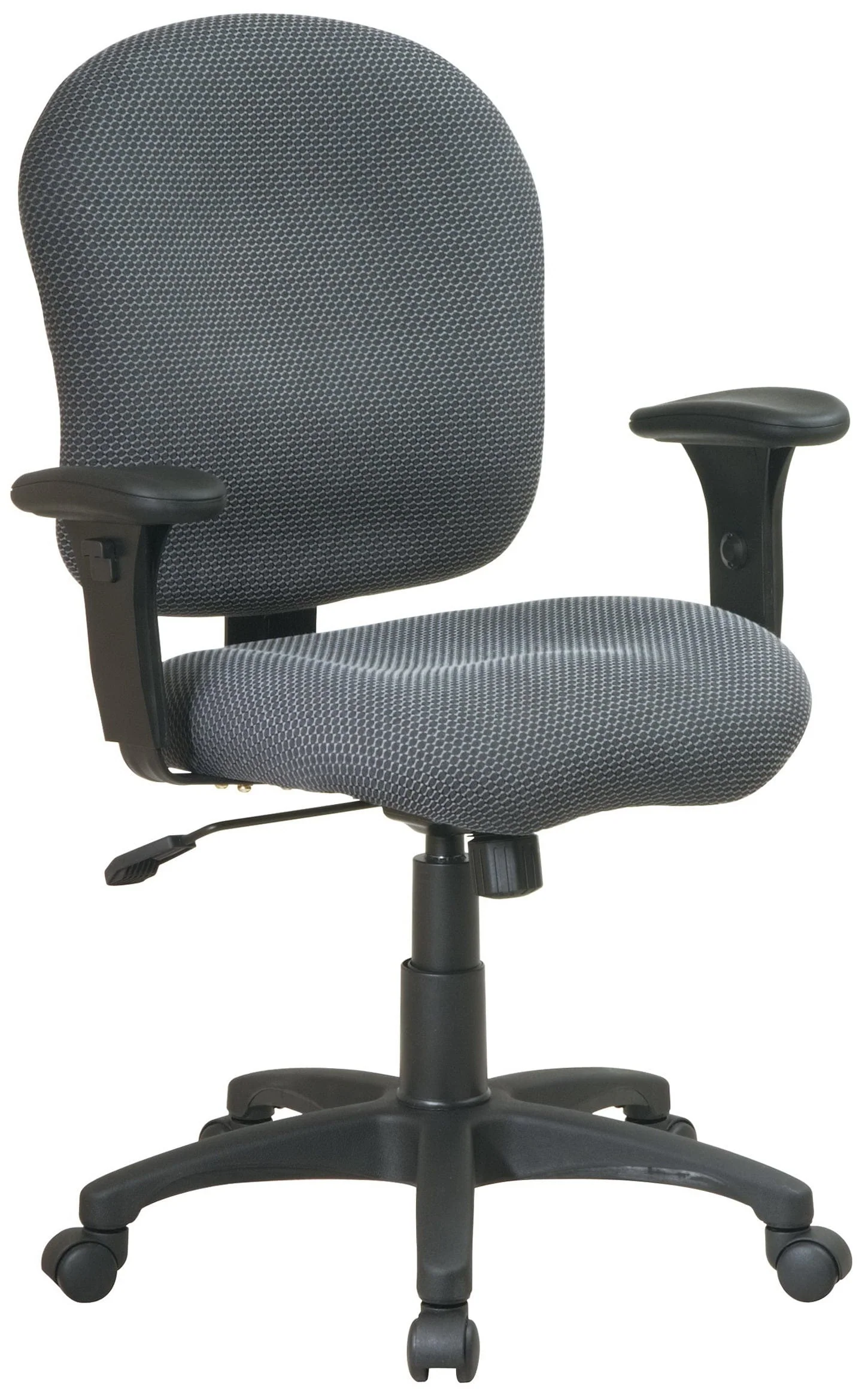 Work Smart Upholstered Office Chair with Adjustable Arms [SC66] - Image 2