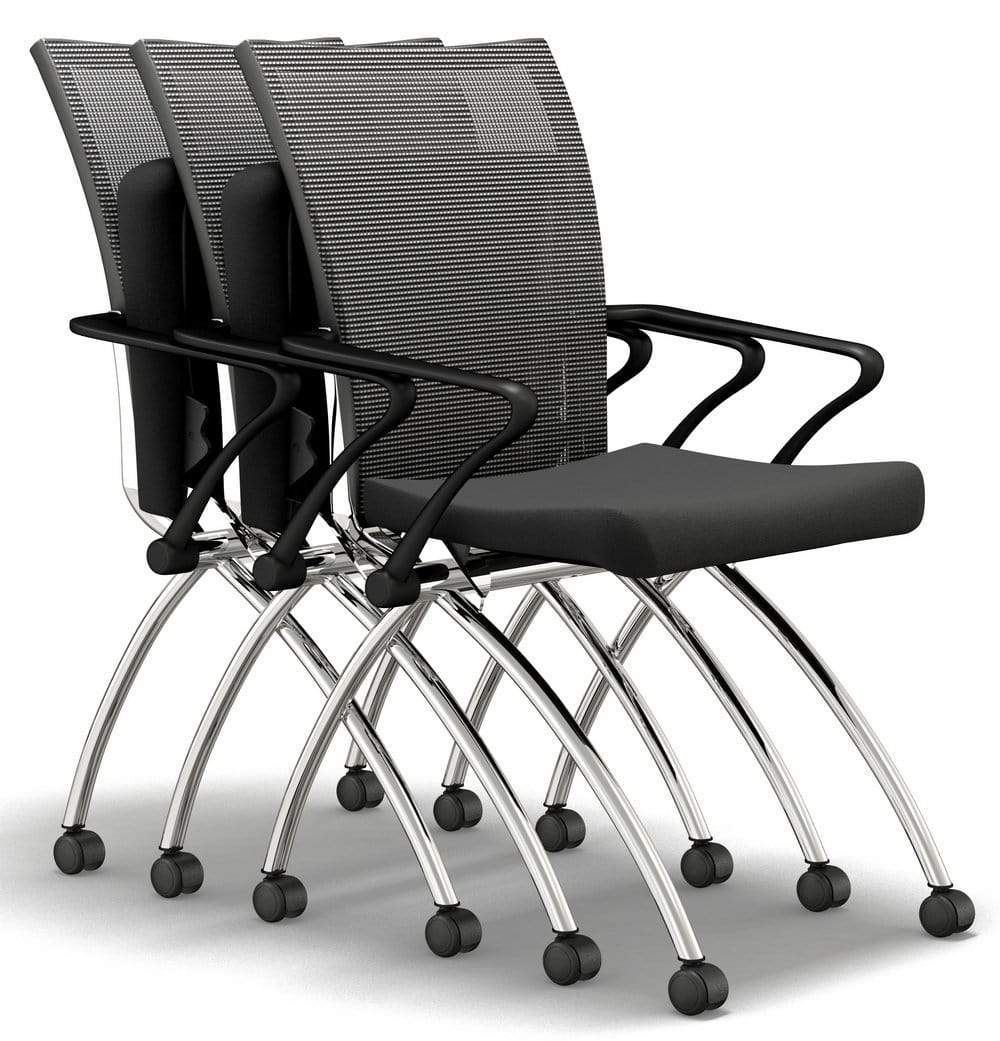 Safco Mayline Valore High Back Mesh Folding Chair with Arms, 2-Pack [TSH1] - Image 3