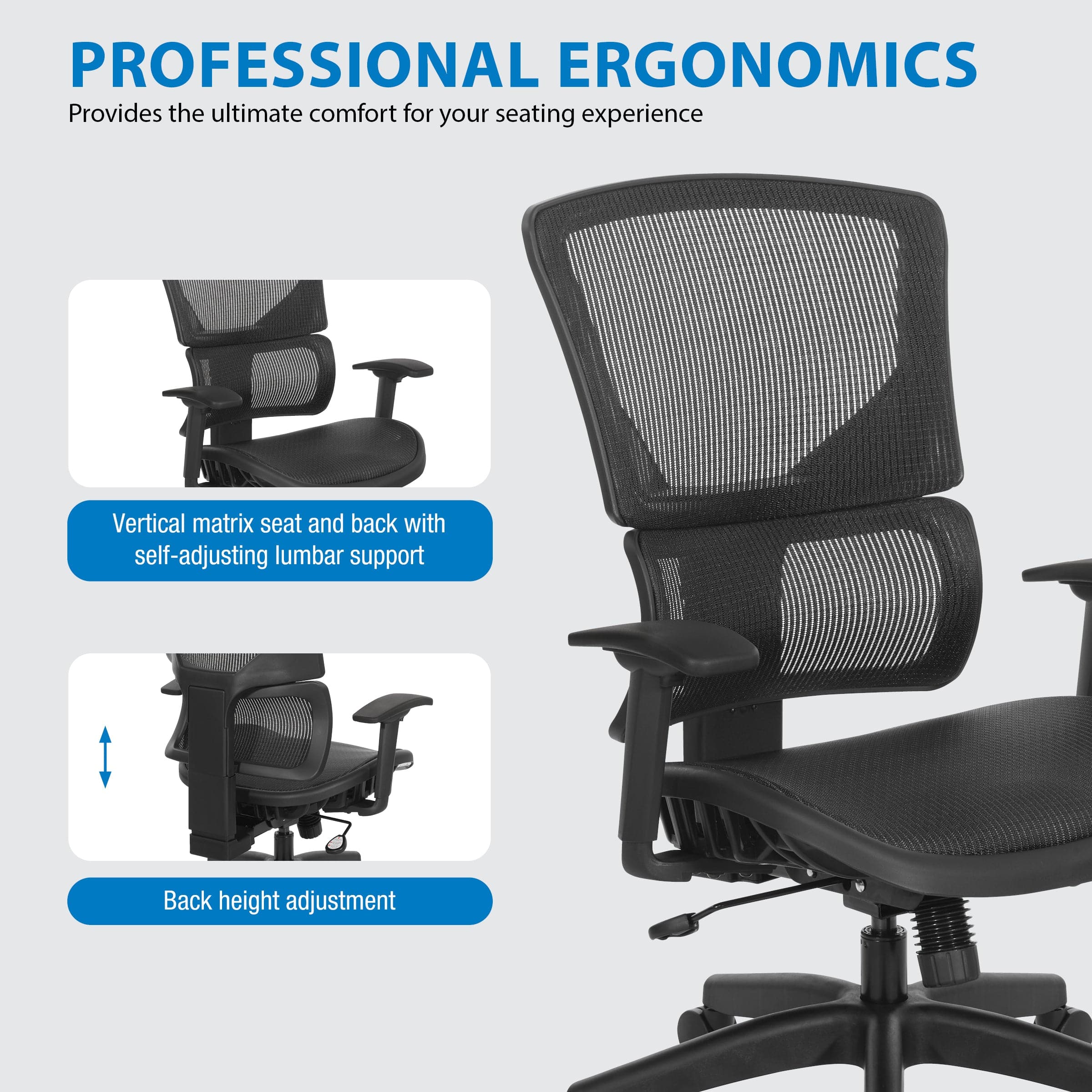 Vertical Matrix Mesh Managers Chair with Optional Headrest [639-T11N48P] - Image 11