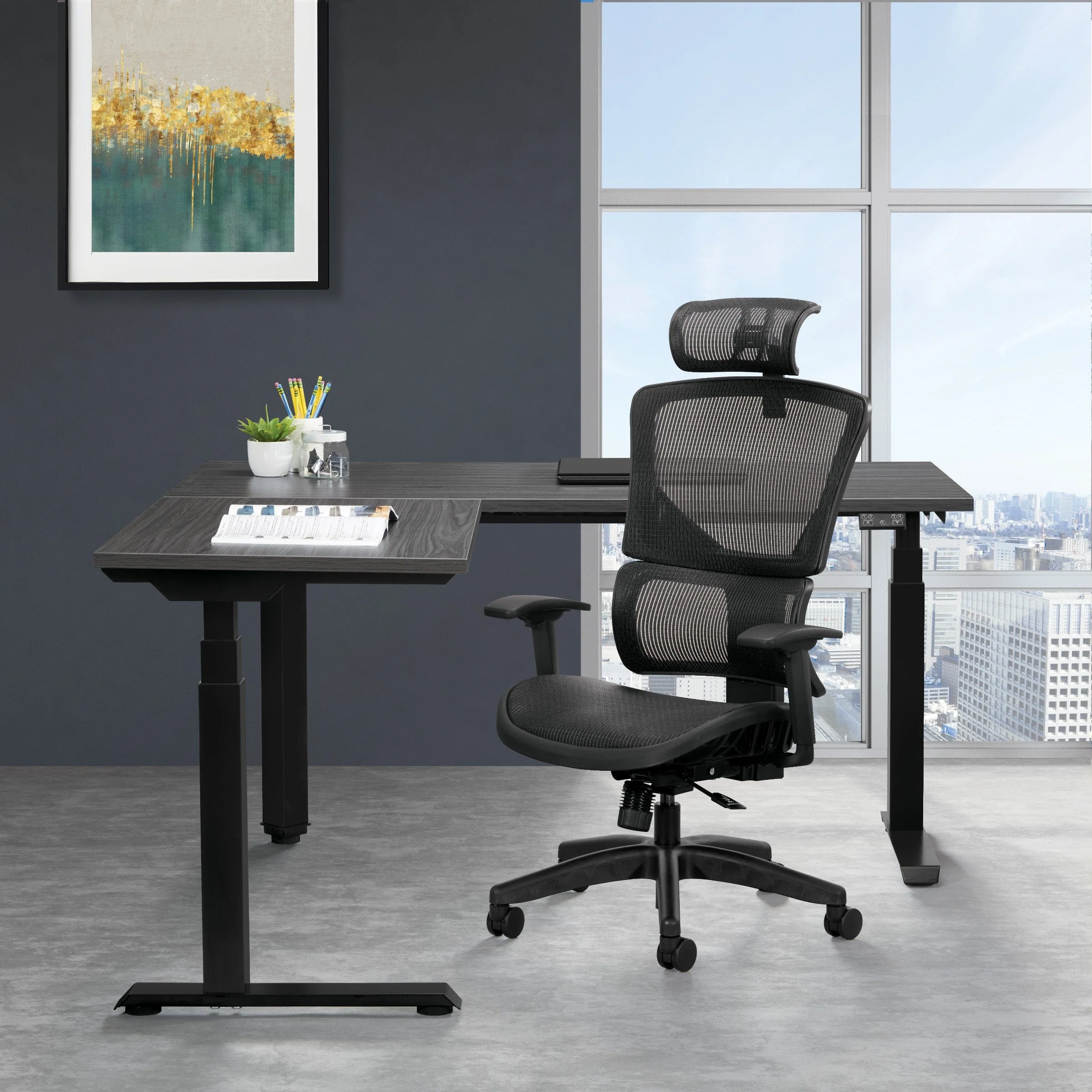 Vertical Matrix Mesh Managers Chair with Optional Headrest [639-T11N48P] - Image 2