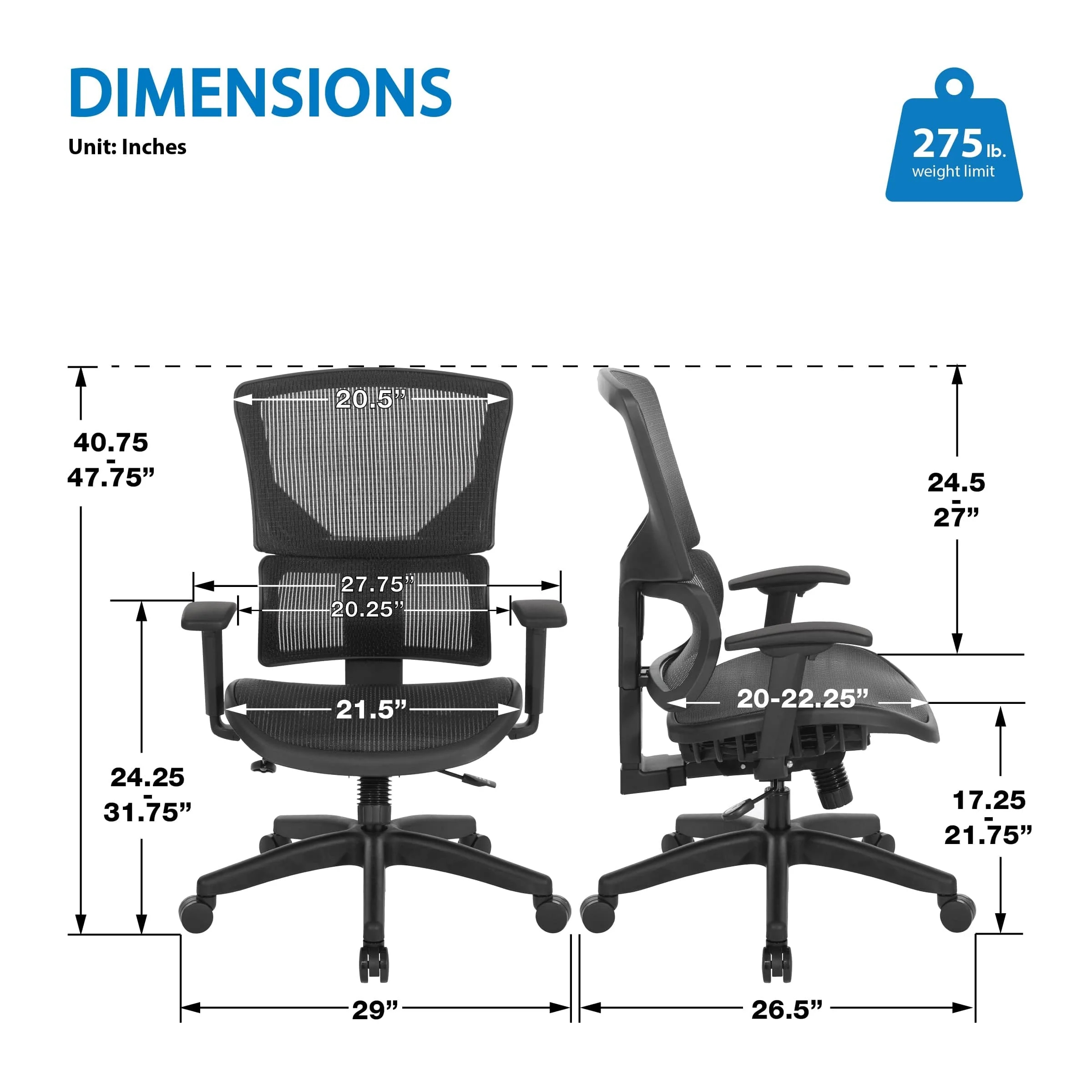 Vertical Matrix Mesh Managers Chair with Optional Headrest [639-T11N48P] - Image 9