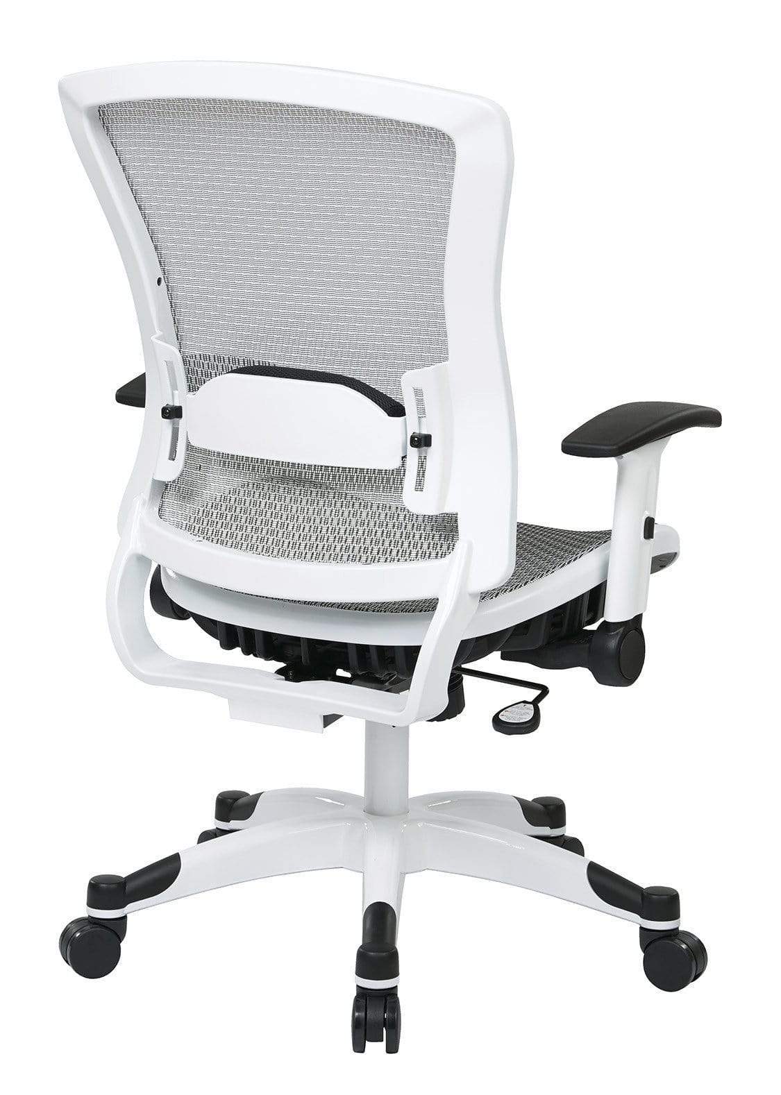Space Seating® White Frame Mesh Office Chair Flip Up Arms [317W-W11C1F2W] - Image 2