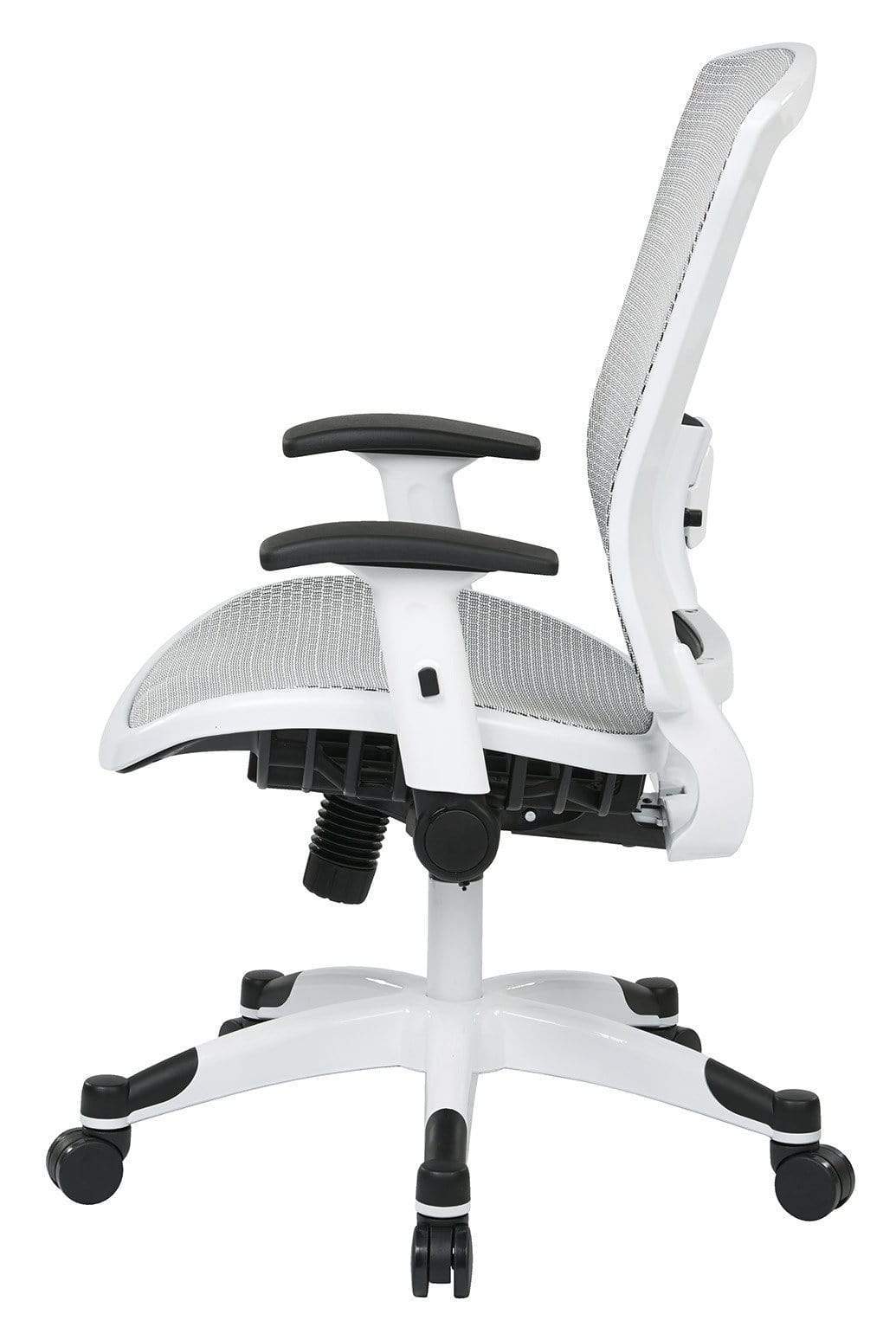 Space Seating® White Frame Mesh Office Chair Flip Up Arms [317W-W11C1F2W] - Image 3