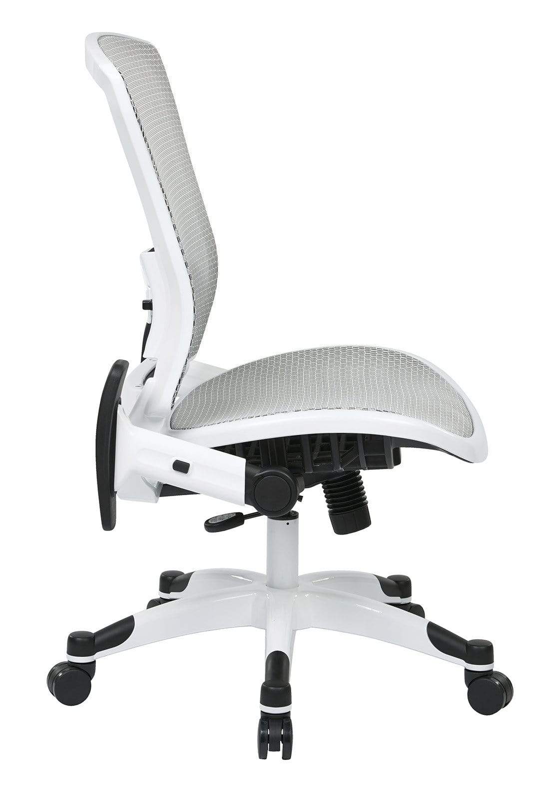 Space Seating® White Frame Mesh Office Chair Flip Up Arms [317W-W11C1F2W] - Image 4